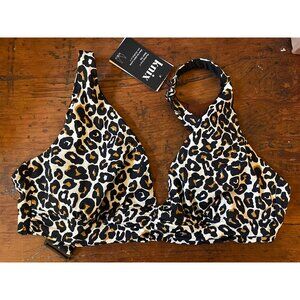 Knix Ruched Deep V Bikini Top, no interior cups, NWT, XXL